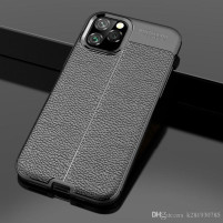 Луксозен силиконов гръб ТПУ кожа дизайн за Apple iPhone 11 6.1 черен